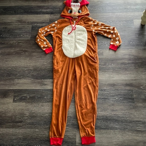 Reindeer Costume Christmas Pyjamas Size Medium - Picture 6 of 6